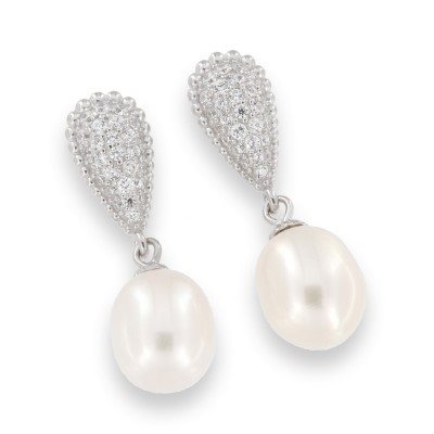 Orecchini Domar Gioielli Donna Orecchini perle argento 925 in Argento Cubic Zirconia EPB097061 - EPB097061